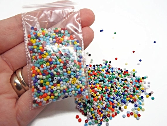 Opaque Seed Beads, Czech Glass, 1000 Glass Beads, Mixed Colors