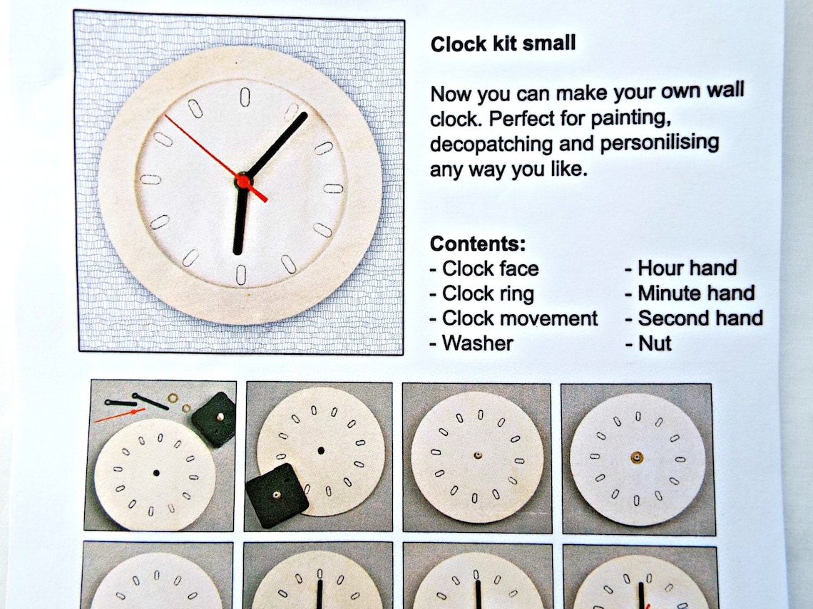 Clock Kit Wooden Clock DIY Clock Round Clock Face 6 Inch Etsy UK