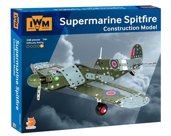 Supermarine Spitfire Construction Kit, IWM Metal Kit, 248 Pieces, DIY Construction Set, Imperial War Museum, Engineering Kit, UK Shop