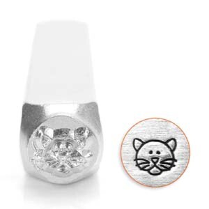 6mm Cat Face Stamp, Steel Punch, ImpressArt Hand Stamping Tool, Design Stamp for Jewellery Making