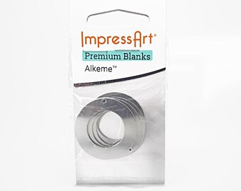 Silver Washer Stamping Blanks, ImpressArt 1.25 Inch Washer with Hole, 4 Pack, 18 Gauge, Soft Strike Alkeme, Metalwork,  UK Shop