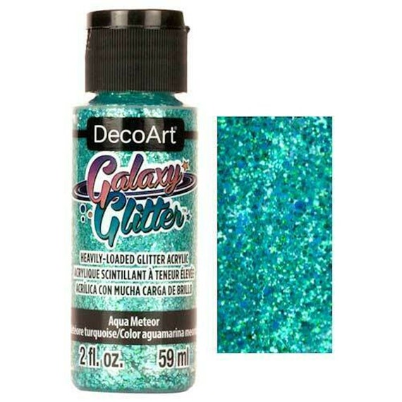 59ml Galaxy Glitter, Aqua Meteor, Decoart, Glitter Paint, Aqua Glitter,  Paint on Acrylic, Water Based, Premium Glitter, 10 Colors, UK Shop 