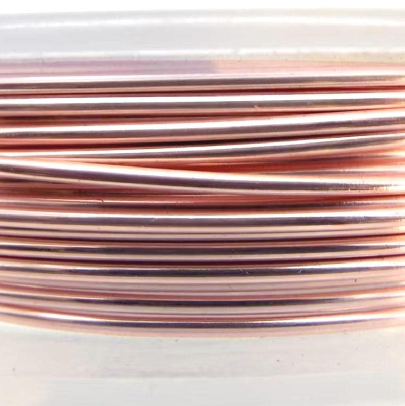 Alambre artesanal color oro rosa, 1 mm, calibre 18, 4 metros de longitud, alambre de cobre coloreado resistente al deslustre para joyería, envoltura de alambre y manualidades. imagen 4