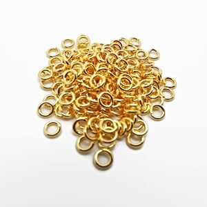 4mm Jump Rings, 5 Colors, Pack of 200, Silver Jump Rings, Gold Jump Rings, Jewelry Findings, Supplies, Brass Jump Rings, UK Shop Gold