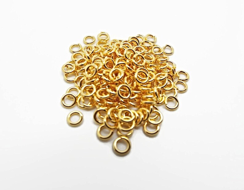 4mm Jump Rings, 5 Colors, Pack of 200, Silver Jump Rings, Gold Jump Rings, Jewelry Findings, Supplies, Brass Jump Rings, UK Shop Gold