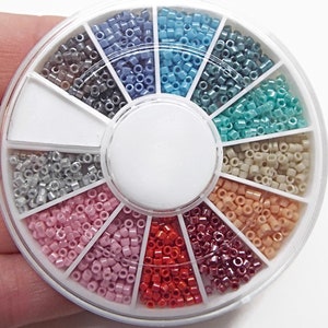 2400 Delica Beads, Opaque Luster, 11/0 Miyuki Seed Beads, Mixed Colours, 12 Color Wheel, Bead Weaving, Beading Supplies, UK Shop