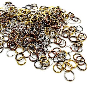 Bulk Jump Rings, 6x0.7mm, Mixed Color Pack, Jewelry Findings, Pack of 200-1000, 6 Colors, 6mm Jump Rings, Open Jump Rings, UK Supplies image 1