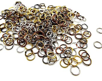 Bulk Jump Rings, 6x0.7mm, Mixed Color Pack, Jewelry Findings, Pack of 200-1000, 6 Colors, 6mm Jump Rings, Open Jump Rings, UK Supplies