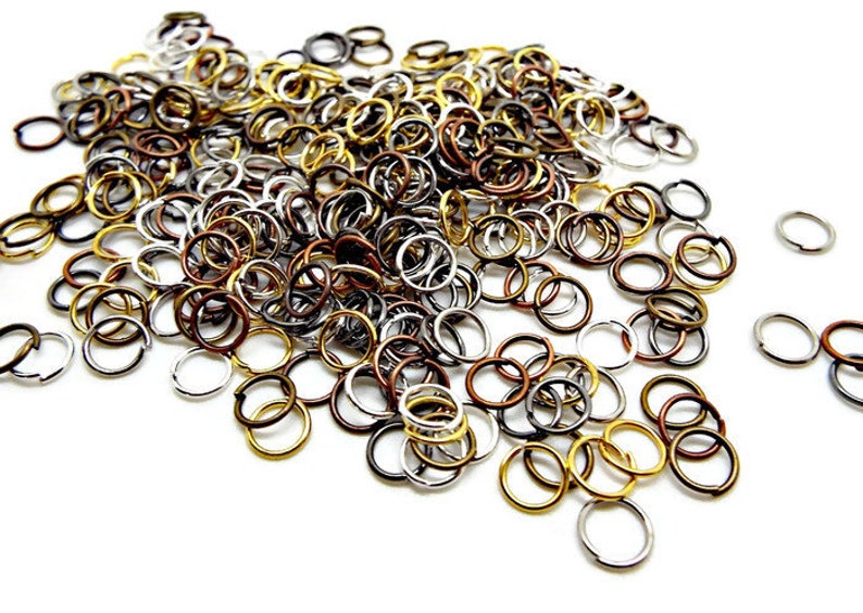 Bulk Jump Rings, 6x0.7mm, Mixed Color Pack, Jewelry Findings, Pack of 200-1000, 6 Colors, 6mm Jump Rings, Open Jump Rings, UK Supplies image 1