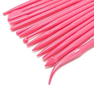 Juego de herramientas para modelar arcilla polimérica, 14 piezas, para modelar arcilla y fondant, herramientas de plástico, decoración de pasteles, color rosa. imagen 5