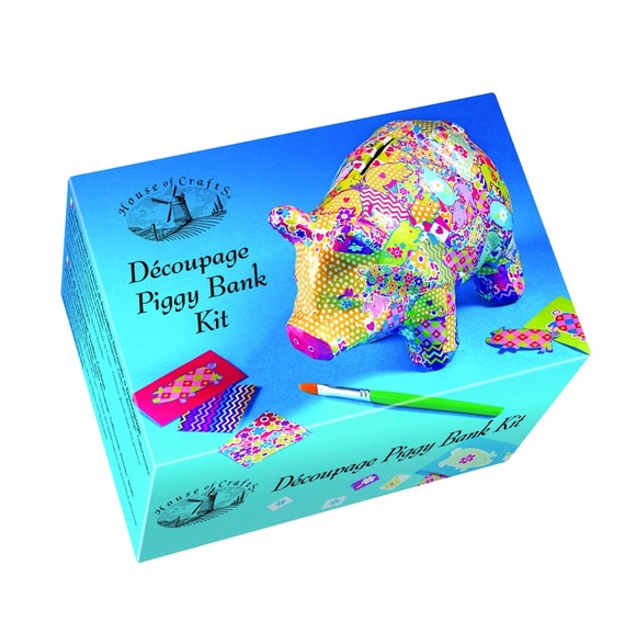 Piggy Bank Decoupage Kit, Craft Starter Kit With Full Instructions, Paper  Mache Kit, Kids Craft Gift, Kids Money Box, UK Shop -  Hong Kong