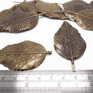 RESERVED for Philip. Please do not buy if this is not your order. 600 Large Bronze Leaf Pendants, 65mm Leaf Embellishments image 9