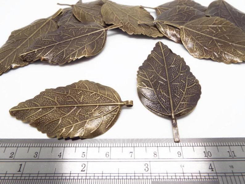 RESERVED for Philip. Please do not buy if this is not your order. 600 Large Bronze Leaf Pendants, 65mm Leaf Embellishments image 9