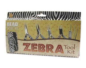 Zebra Plier Tool Kit, Case, Tweezer & Reamer, Jewelry Plier Set, Plier Tool Kit, Flat Nose, Chain Nose, Round Nose, Side Cutter, UK Seller