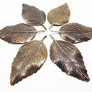 RESERVED for Philip. Please do not buy if this is not your order. 600 Large Bronze Leaf Pendants, 65mm Leaf Embellishments image 10