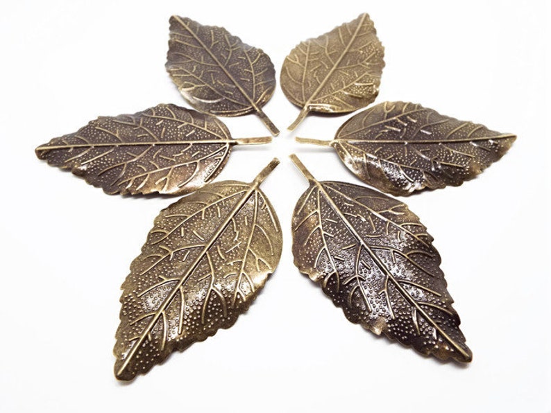 RESERVED for Philip. Please do not buy if this is not your order. 600 Large Bronze Leaf Pendants, 65mm Leaf Embellishments image 10