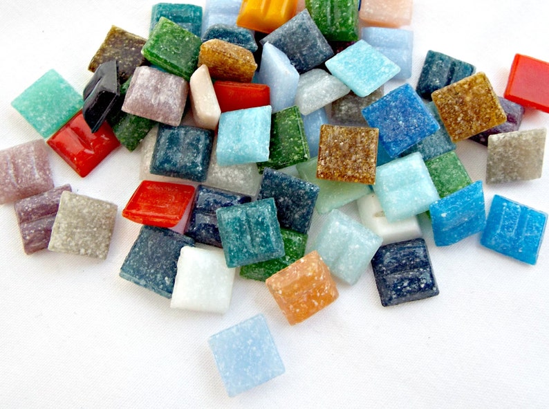 Small Mixed Blue 8mm Glass Mosaic Tiles for Art /& Craft Supplies