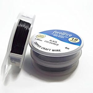 Black Copper Wire in 4 Sizes for Stone Wrapping, Jewellery Making and Crafts, 0.4mm, 0.6mm, 0.8mm, 1mm image 1