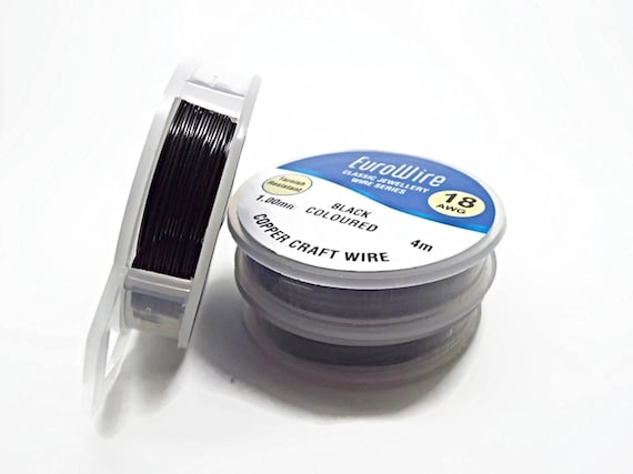 Black Copper Wire in 4 Sizes for Stone Wrapping, Jewellery Making and Crafts, 0.4mm, 0.6mm, 0.8mm, 1mm