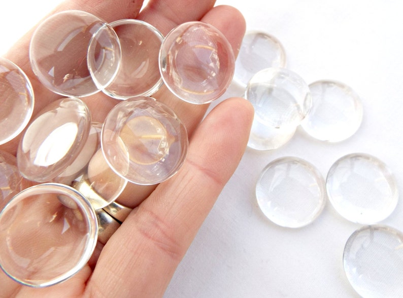 20mm Glass Cabochons 10 or 20 Clear Cabochons Glass Dome | Etsy UK