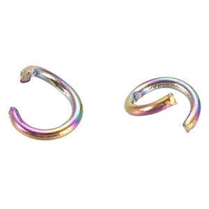 5mm Jump Rings, Stainless Steel, Rainbow Plated, Jewelry Findings, Pack of 50, 20 Gauge Steel Findings, Rainbow Jewelry, UK Shop image 2