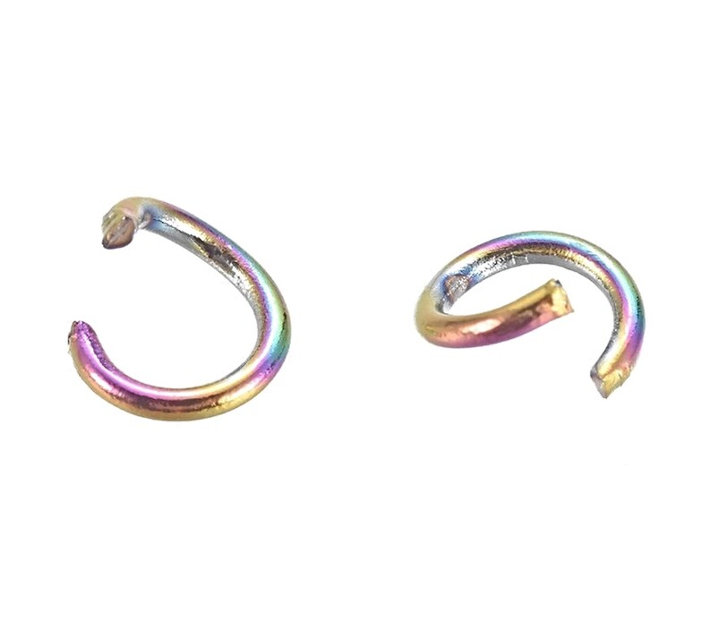 5mm Jump Rings, Stainless Steel, Rainbow Plated, Jewelry Findings, Pack of 50, 20 Gauge Steel Findings, Rainbow Jewelry, UK Shop image 2