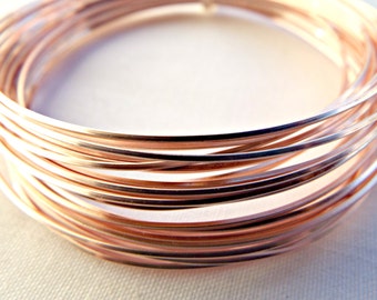 0.8mm Rose Gold Square Wire, 20 Gauge Wire, Colored Copper Wire, Wire Wrapping, Jewelry Wire, Craft Wire, Wire Coil, UK Seller