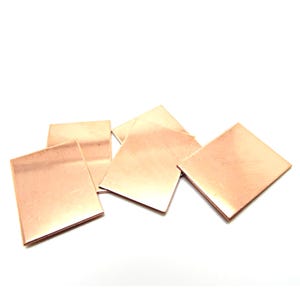 10 Rectangle Copper Blanks 35x25mm, No Hole Stamping Pendants, Jewellery Making Metal Base