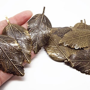RESERVED for Philip. Please do not buy if this is not your order. 600 Large Bronze Leaf Pendants, 65mm Leaf Embellishments image 5