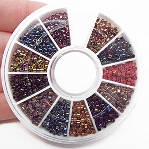 2400 Miyuki Metallic Beads, Miyuki Delica, 11/0 Seed Beads, 12 Metallic Colors, Seed Bead Wheel, Bead Weaving, Top Quality Beads, UK Shop