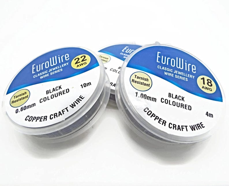 Black Copper Wire in 4 Sizes for Stone Wrapping, Jewellery Making and Crafts, 0.4mm, 0.6mm, 0.8mm, 1mm image 2