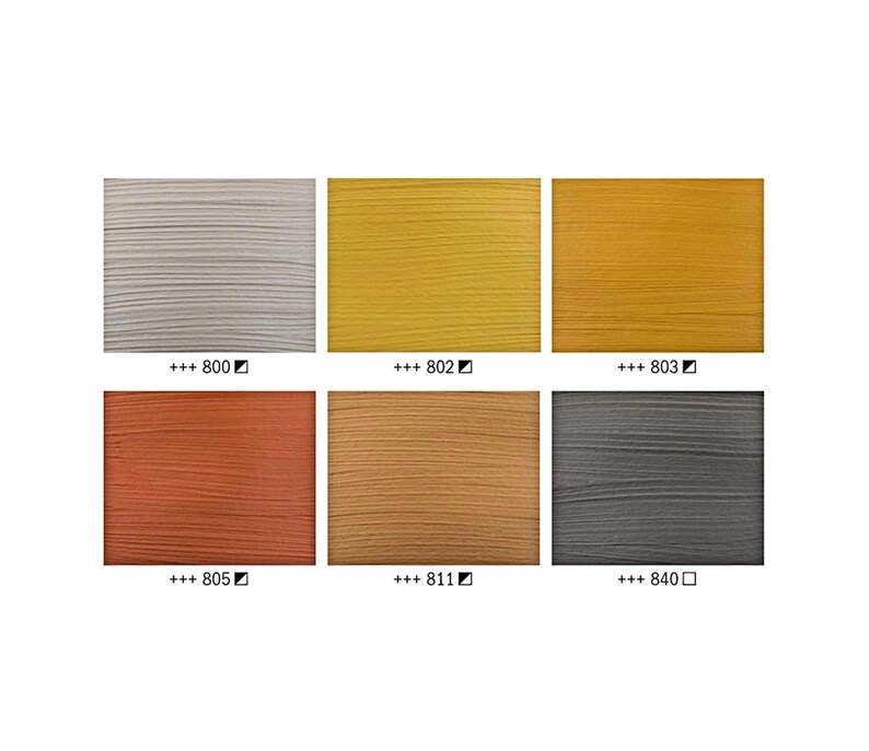 Metallic Paints, Set of 6 x 20ml Royal Talens Acrylic Paints in Silver, Gold Copper, Bronze, Graphite, Gift for a Crafter image 5