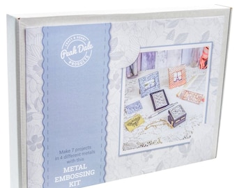 Complete Metal Embossing Kit, Metal Craft Kit, 7 Projects, Starter Kit, Make Picture Frames, Magnets, Jewel Box, 4 Metal Sheets, UK Made