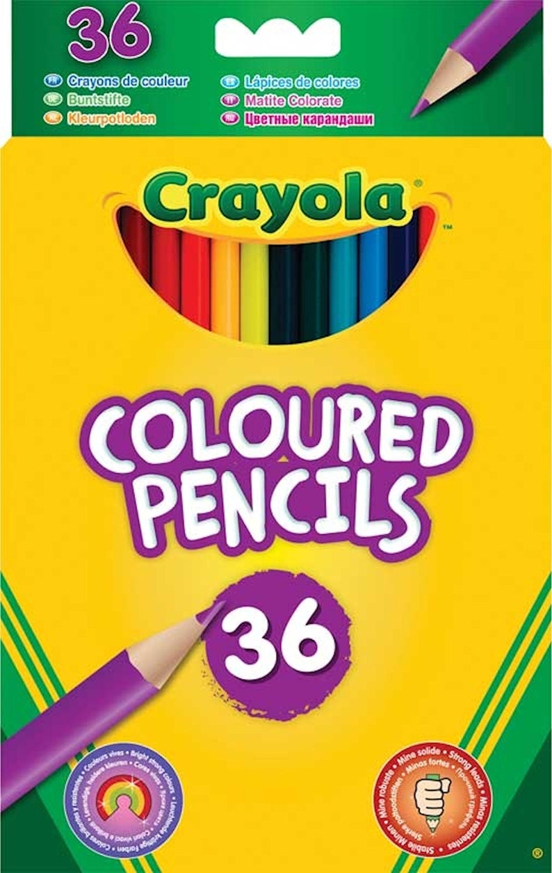 36 Colored Pencils Crayola Coloring Pencil Art Mixed Media Etsy UK