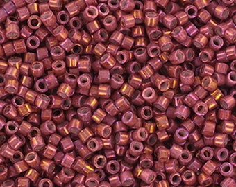 Miyuki Delica Metallic Iris Rhubarb Gold, DB1016, 11/0, 5g Pack, Approx 1000 Beads, Top Quality Japanese Cylinder Seed Beads, UK Shop