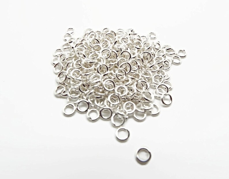 4mm Jump Rings, 5 Colors, Pack of 200, Silver Jump Rings, Gold Jump Rings, Jewelry Findings, Supplies, Brass Jump Rings, UK Shop Silver