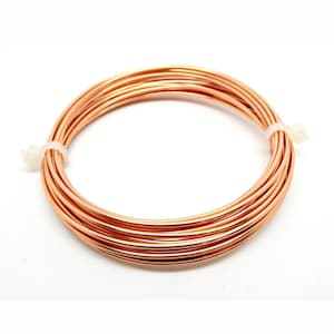 16 Gauge Copper Wire, 1.25mm Wire, Tarnish Resistant, 3 Metre Coil for Stone Wrapping and Jewellery Making