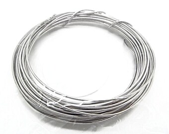 Fil d'acier inoxydable de 1,25 mm, acier de calibre 16, bobine argent foncé, fil dur de 5 mètres pour travaux manuels