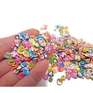 1000 Animal Slices Polymer Clay, 4-6mm Slices, Inclusions for Resin, Nail Art & Mixed Media, Clay Embellishments