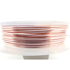 Alambre artesanal color oro rosa, 1 mm, calibre 18, 4 metros de longitud, alambre de cobre coloreado resistente al deslustre para joyería, envoltura de alambre y manualidades. imagen 1