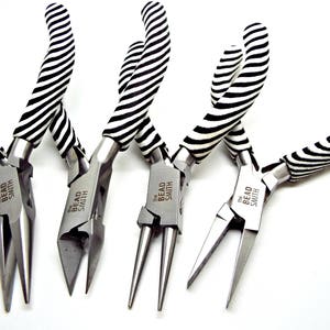 Zebra Pliers, Round Nose Pliers, Polished Steel, BeadSmith Tool, Double Leaf Spring, Boxjoint Pliers, Slip Resistant Grip, UK Seller image 5