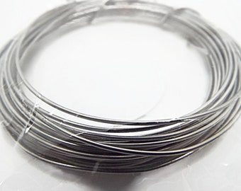 1.25mm Stainless Steel Wire, 16 Gauge Steel, Dark Silver Wire Coil, 5 Metres Steel Wire, Wire Wrapping, Jewelry Making, UK Wire Supply