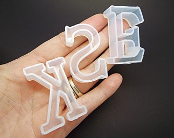 41mm Single Letter Silicone Mold, Alphabet Molds, Initial Jewelry Making, 11mm Deep, Clay and Resin Mould, UK Shop
