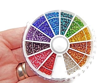 1800 Czech Beads, Silver Lined, 11/0 Seed Beads, 12 Color Mixes, 150 Per Section, Preciosa Beads, Bead Weaving, Beading Crafts