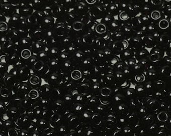 Miyuki Seed Beads 11/0 Opaque Black, 401, 10g Pack, Approx 1100 Beads, Top Quality, Japanese Seed Beads, Black Seed Beads, UK Shop