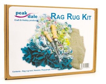 Rag Rug Recycling Kit, 1M Rug Making Kit, Use Old Clothes or Fabrics, UK Kit, Full Instructions, 100x100cm, DIY Proggy Mat, UK Shop