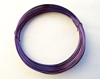 Dark Purple Copper Craft Wire, 0.5mm, Jewelry Making, Hair Crafts and Mixed Media Wire, 15 Meter Coil, UK Shop