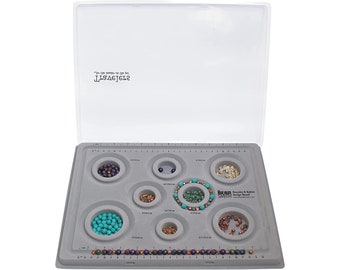 Bracelet Beading Board with Lid, 8 Circular Channels, Flocked Surface, For Bracelets 5.5-9in, UK Shop