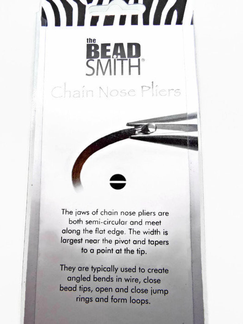 Chain Nose Pliers, Zebra Design Pliers, Polished Steel, Double Leaf Spring, Boxjoint Pliers, Slip Resistant Grip, Jewelry Plier, UK Seller image 7