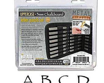 27 Chalkboard Font Stamps, 3mm Uppercase, 27 Stamps in Case, Metal Stamping,  3mm Metal Stamps, Full Alphabet Plus &, Punch Set, UK Shop